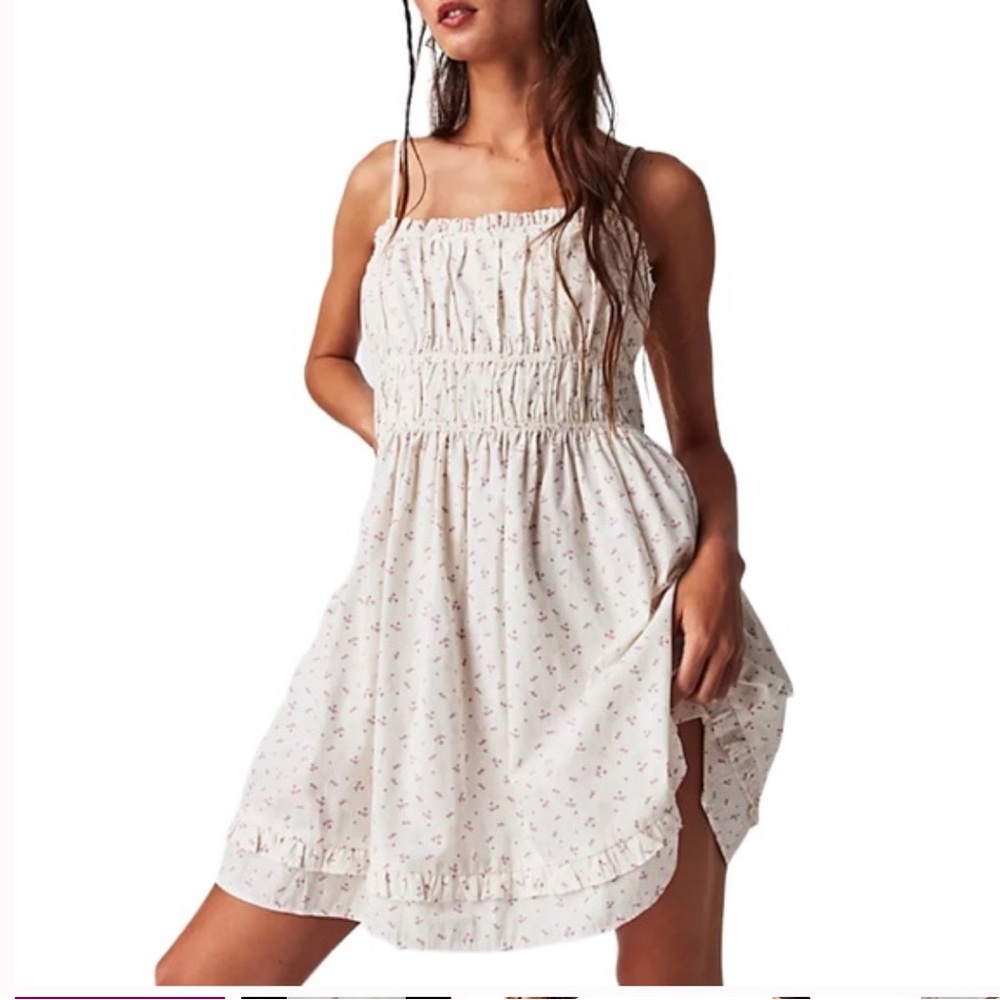 Free People Gabby Mini Dress Floral Print